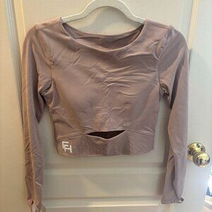 First Health Flex Cropped Long Sleeve - Pastel Pink Size S